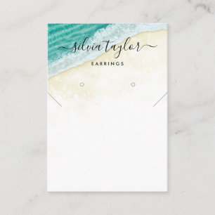 Summer Beach Ocean calligraphy necklace display  Business Card