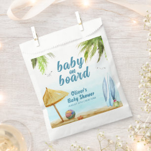 Summer Beach Ocean Surfboard Baby Shower Favour Bag