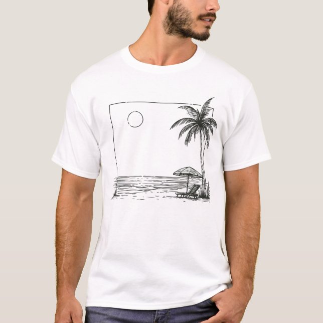 Summer Beach Palm T-Shirt (Front)