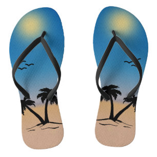 Summer Beach Palm Trees Thongs