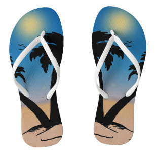 Summer Beach Palm Trees Thongs