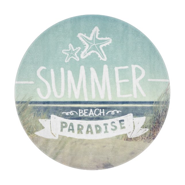 Summer Beach Paradise Cutting Board (Front)