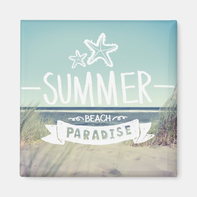 Summer Beach Paradise Magnet (Front)