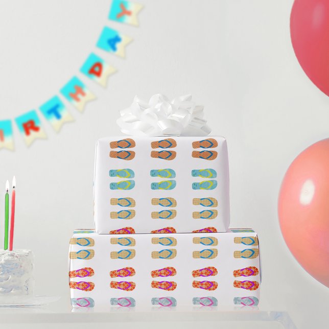 Summer Beach Party Flip Flops Wrapping Paper (Creator Uploaded)