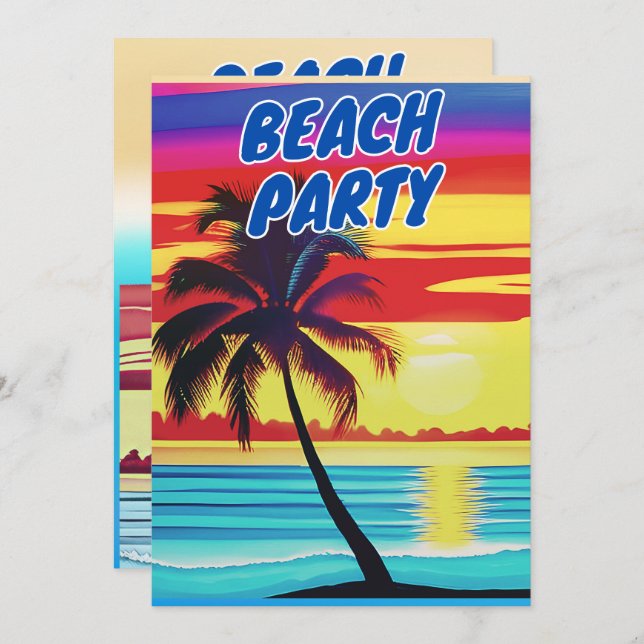SUMMER BEACH PARTY INVITATION (Front/Back)