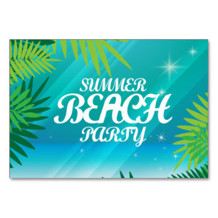 Summer Beach Party Table Number