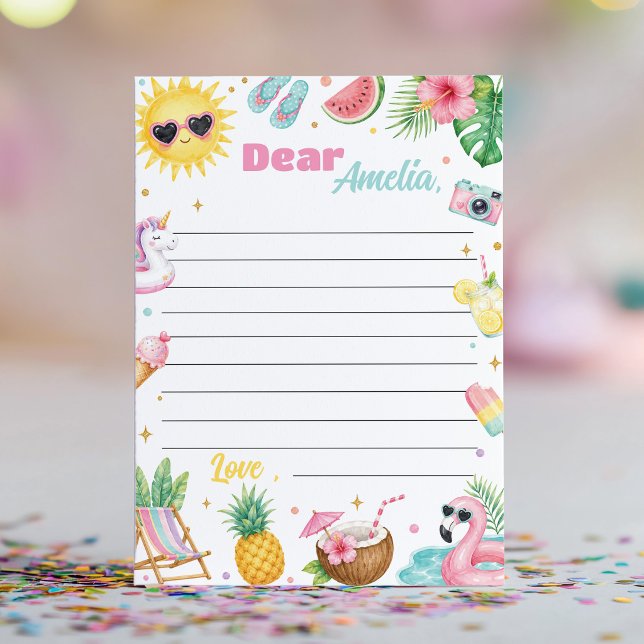Summer Beach Party Time Capsule Note Message Card (Creator Uploaded)