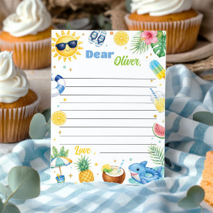 Summer Beach Party Time Capsule Note Message Card