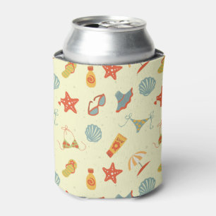 Summer Beach Pattern Can Cooler