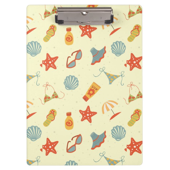 Summer Beach Pattern Clipboard (Front)