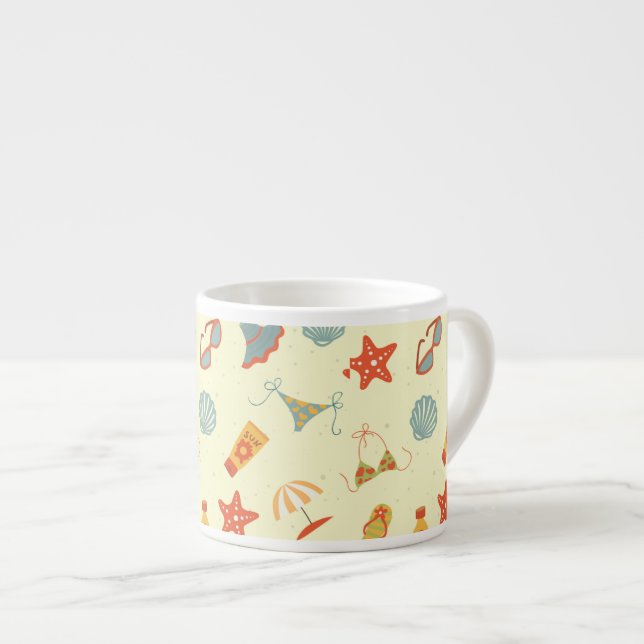 Summer Beach Pattern Espresso Cup (Front Right)