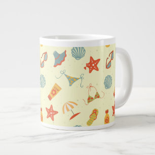 Summer Beach Pattern Large Coffee Mug