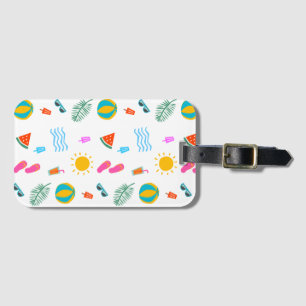 Summer Beach Pattern Luggage Tag
