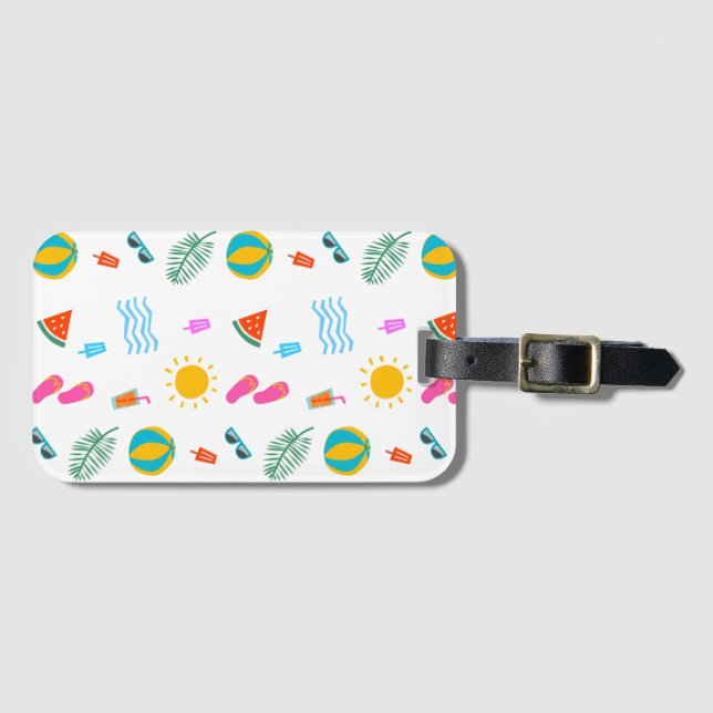 Summer Beach Pattern Luggage Tag (Front Horizontal)
