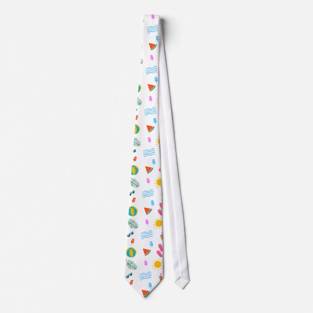 Summer Beach Pattern Neck Tie (Front)