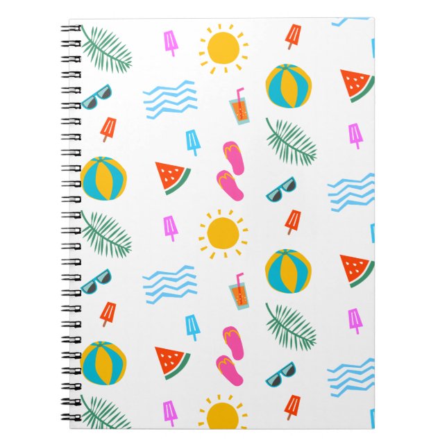 Summer Beach Pattern Notebook (Front)