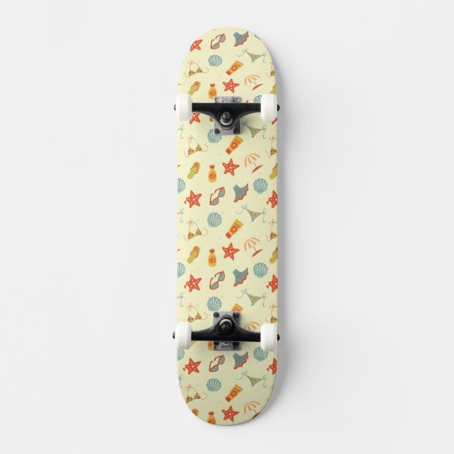 Summer Beach Pattern Skateboard (Front)