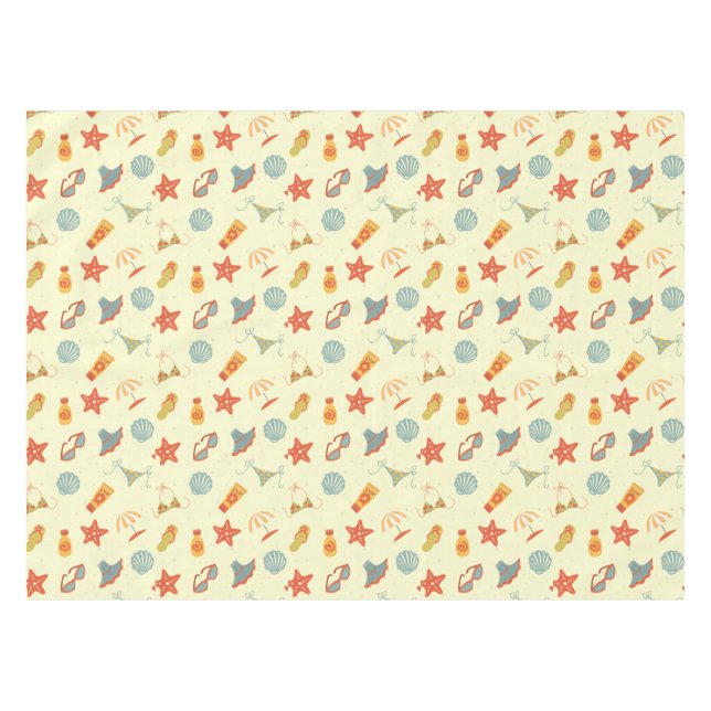 Summer Beach Pattern Tablecloth (Front (Horizontal))