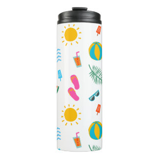 Summer Beach Pattern Thermal Tumbler