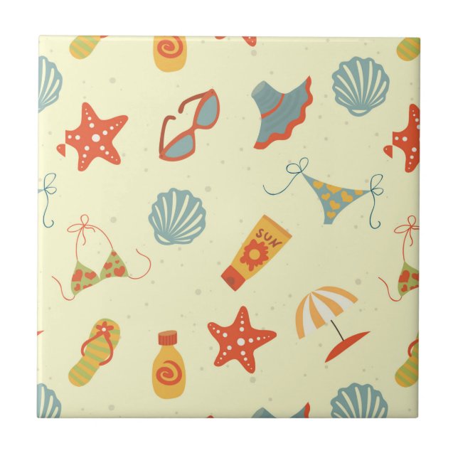 Summer Beach Pattern Tile (Front)