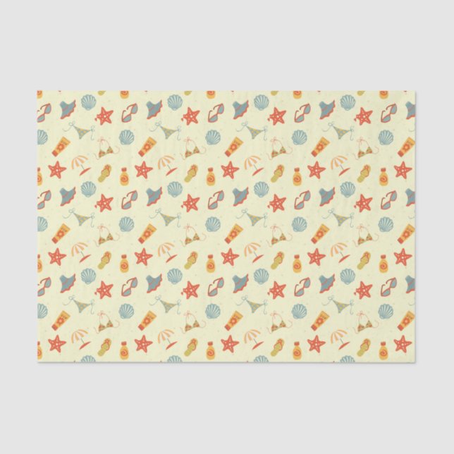 Summer Beach Pattern Tissue Paper (Front)