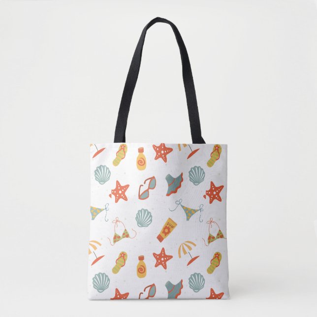 Summer Beach Pattern Tote Bag (Front)