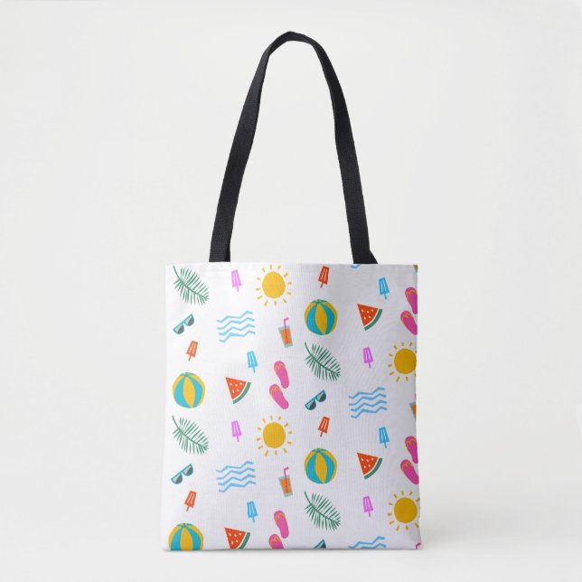 Summer Beach Pattern Tote Bag (Front)