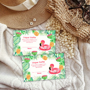 Summer Beach Pool Diaper Raffle Baby Shower Enclosure Card