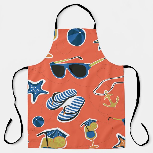 Summer Beach: Relaxing Seamless Pattern. Apron (Front)