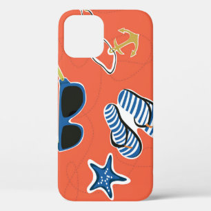 Summer Beach: Relaxing Seamless Pattern. iPhone 12 Case