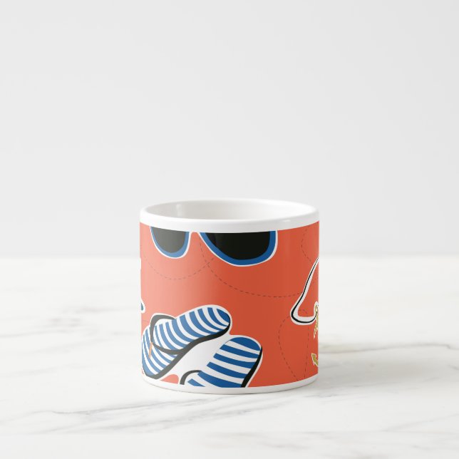 Summer Beach: Relaxing Seamless Pattern. Espresso Cup (Front)