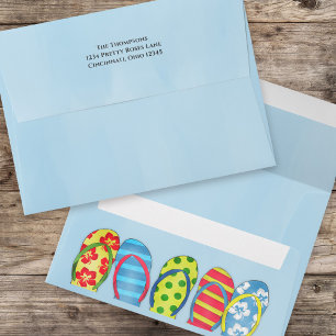 Summer Beach Return Address Custom Envelope