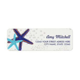 Summer beach return address label