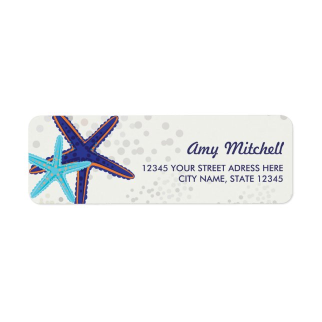 Summer beach return address label (Front)