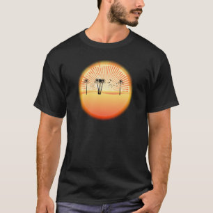 Summer Beach Scene: Vector Drawing T-Shirt