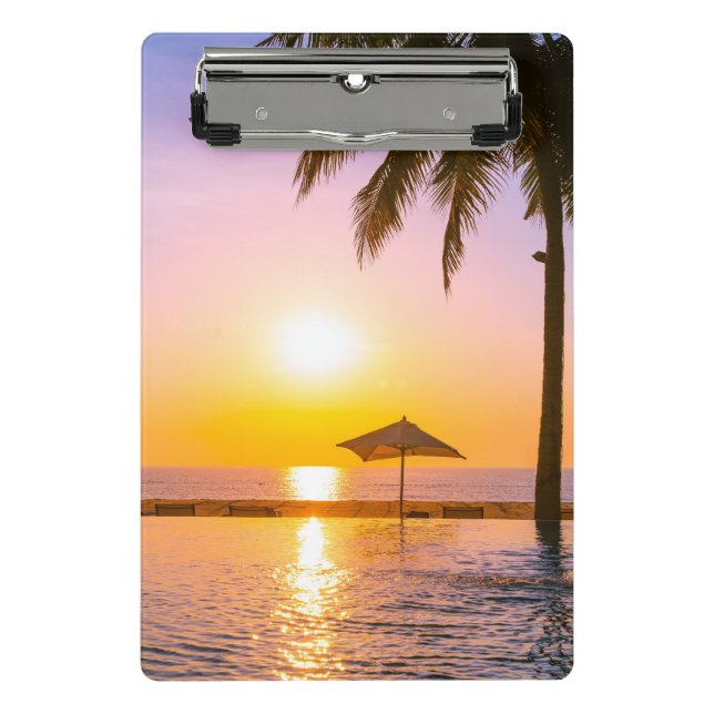 Summer Beach Scene With Sea Mini Clipboard (Front)