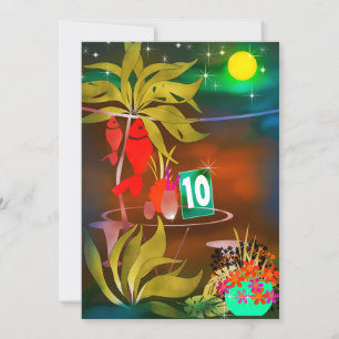 Summer beach sea cafe bar cocktail party night moo invitation