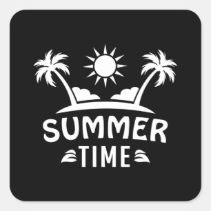 Summer Beach Sea Sun Vacation Surf Cool Funny Gift Square Sticker