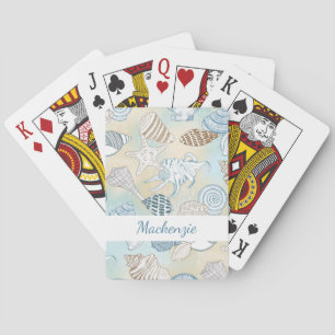 Summer Beach Seashells Personalised Playing Cards