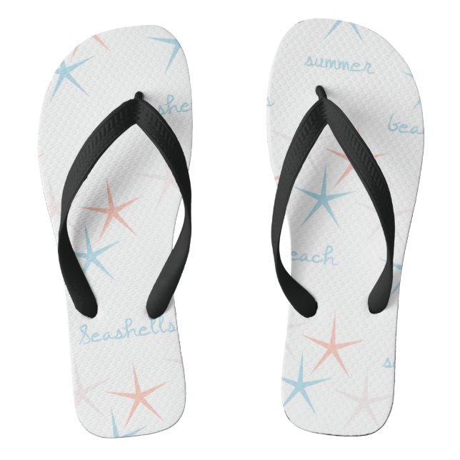 Summer Beach Seashells Starfish Thongs (Footbed)