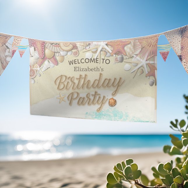 Summer Beach Starfish Birthday Party Decor Welcome Banner (Creator Uploaded)