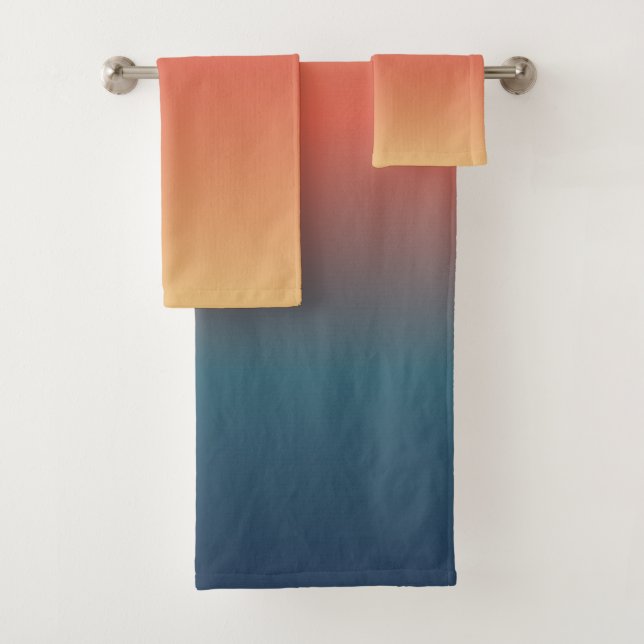 Summer Beach Sunrise Colour Bath Towel Set (Insitu)