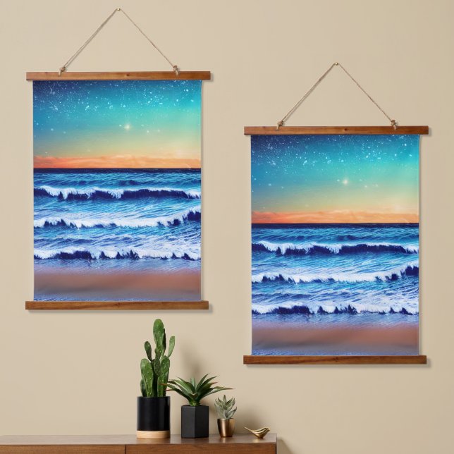 Summer Beach Sunset Hanging Tapestry (Asymmetrical)