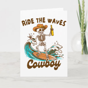 Summer Beach Surfing Lover Western Rides The Waves Card