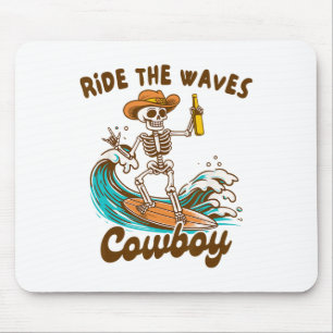 Summer Beach Surfing Lover Western Rides The Waves Mouse Pad