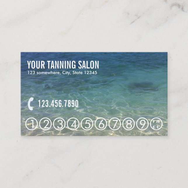 Summer Beach Tanning Salon Loyalty Punch (Front)