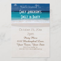 Summer Beach Theme Blue Sweet 16 Birthday