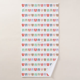 Summer Beach Theme Sandals Pattern Flip Flops Bath Towel