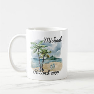 Summer Beach Themed Flip Flop Retirement Coffee Mug