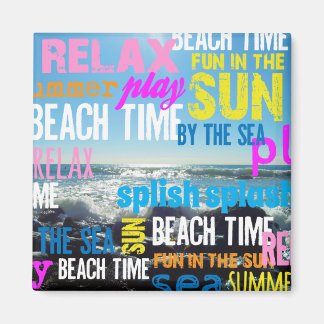 Summer Beach Time Fun Magnet